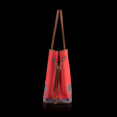 Red Leopard Canvas Shopper